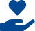 Animated dark blue hand holding a heart