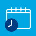 Animated calendar behind clock icon